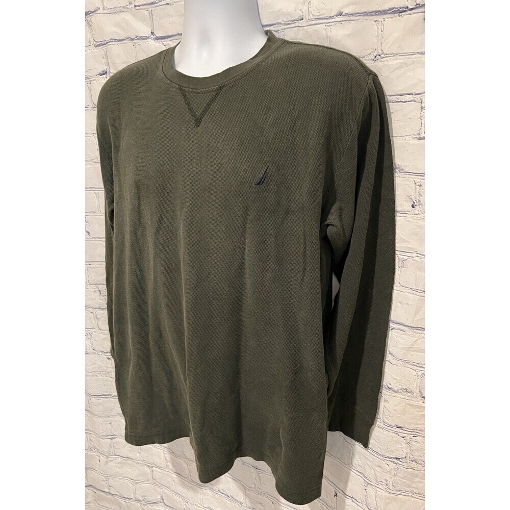 Nautica Men's Navtech Crewneck Cotton Sweater, Pine Forest Green, Medium - Picture 2 of 4
